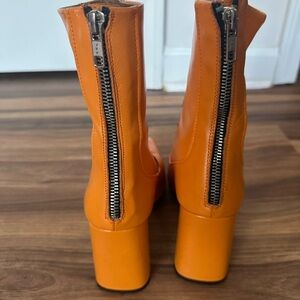 Zara Vibrant Orange Heeled Boots